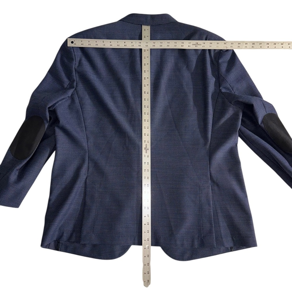 Hugo Boss | Men’s Navy Blue Virgin Wool Jaye Elbow Patch Sport Coat Blazer ~ 54R - Picture 12 of 13
